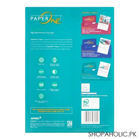 paper one 70g, a4 size, printer & copier paper rim, 500 sheets image2