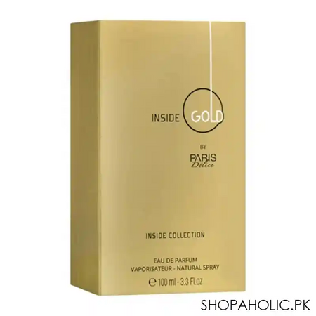 paris delice inside gold eau de parfum, for men & women, 100ml image2