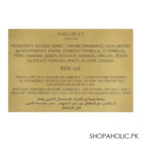 paris delice inside gold eau de parfum, for men & women, 100ml image3