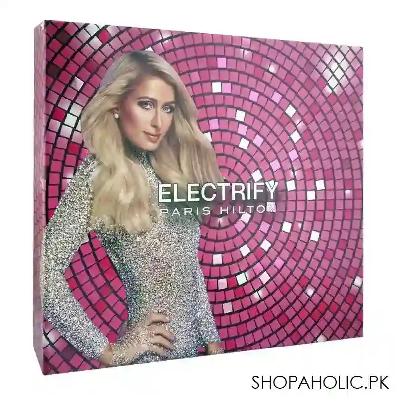 paris hilton electrify set, for women, eau de parfum 100ml & 10ml + body lotion 90ml + shower gel 90ml image2