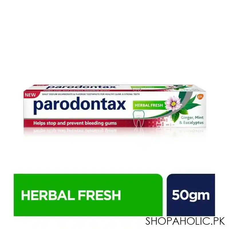 parodontax herbal fresh ginger, mint & eucalyptus toothpaste, 50g main image