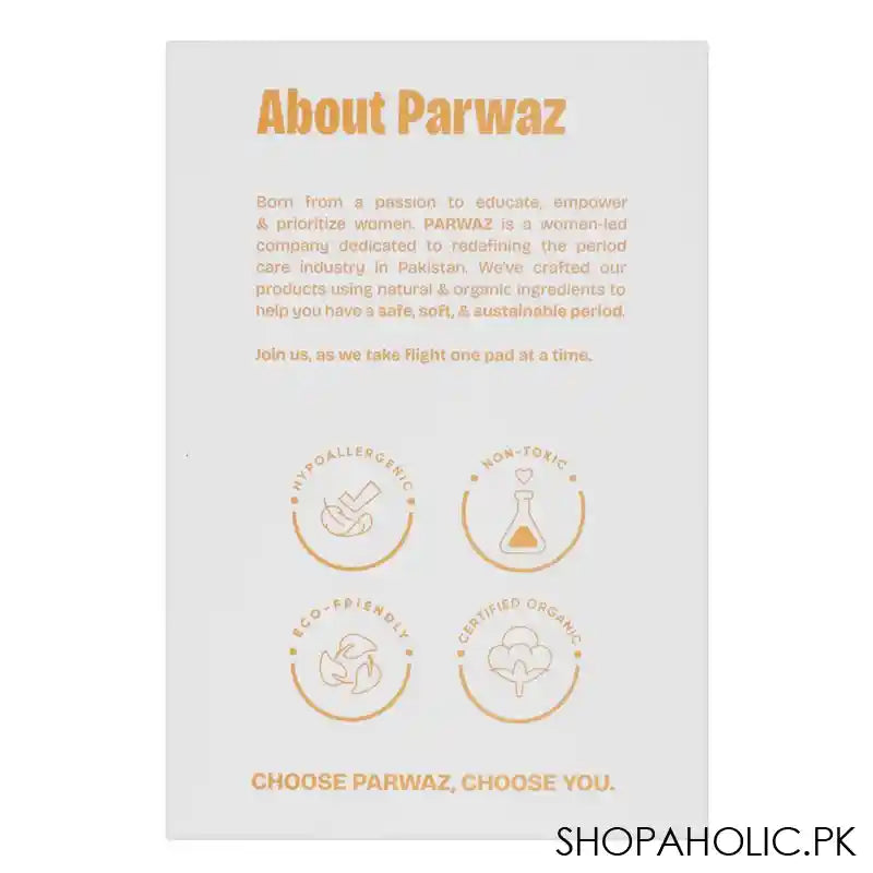 Parwaz 100% Organic Cotton Top Sheet Ultra Thin Long Pads With Wings, Rash Free, 10-Pack - Image 4