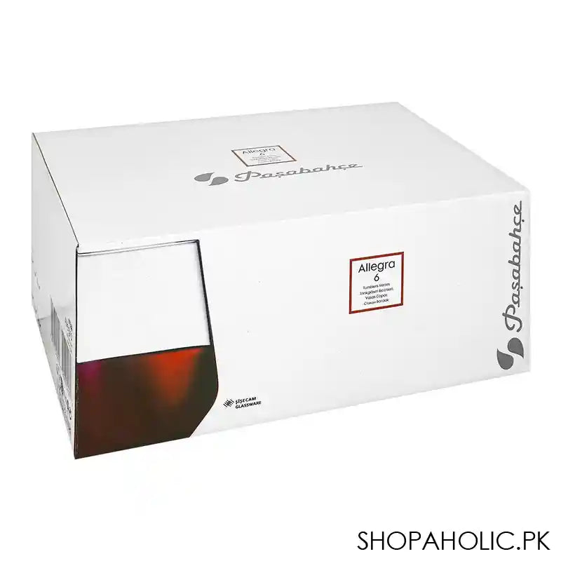 Pasabahce Allegra Tumbler Set, Water Glass, 6-Pack, 420015-65 - Image 2