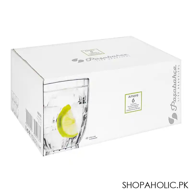 Pasabahce Amore Tumbler Set, Water Glass, 6-Pack, 420702 - Image 2