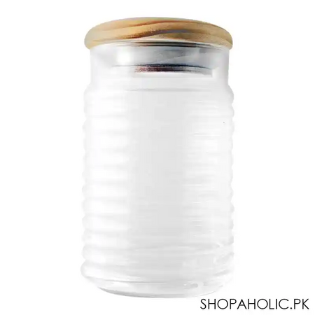 pasabahce babylon jar with wood cover, medium, 1.15 liters, 43173 main image