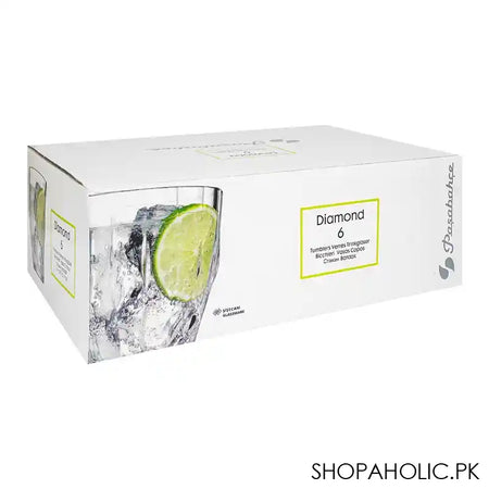 Pasabahce Diamond Tumbler Set, Water Glass, 6-Pack, 52988 - Image 2