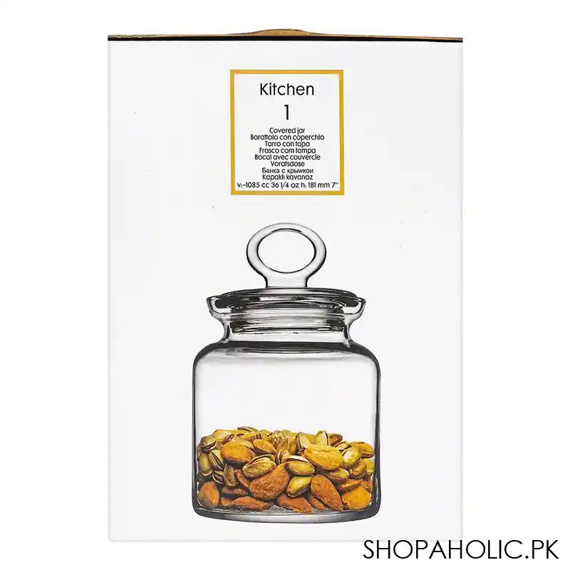Pasabahce Glass Kitchen Jar With Lid, Glass Storage Containers, 7 Inches, 98671 - Image 2