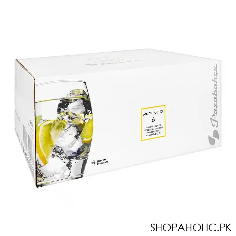 Pasabahce Monte Carlo Tumbler Set, Water Glass, 6-Pack, 420035 - Image 2