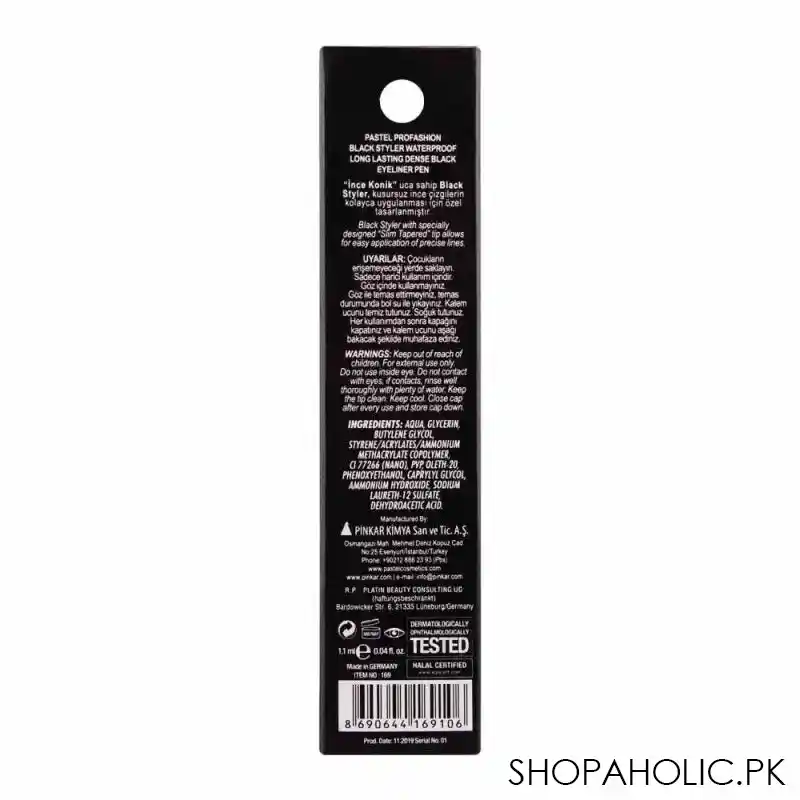 pastel pro fashion black styler waterproof pen eyeliner, 10 black image4