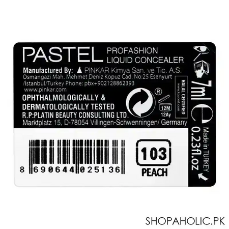 pastel pro fashion liquid concealer, 103 peach image4