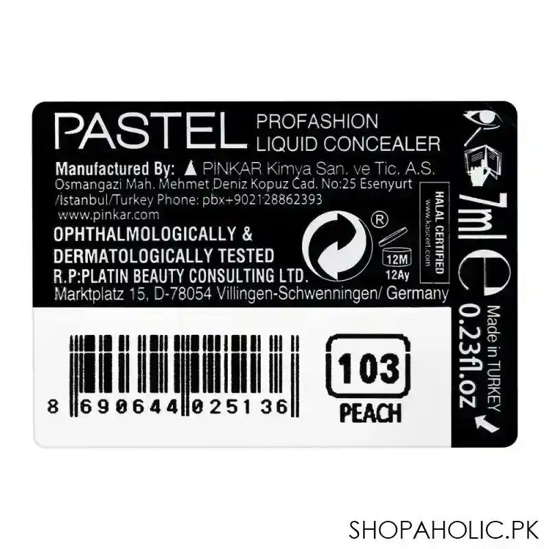 pastel pro fashion liquid concealer, 103 peach image4