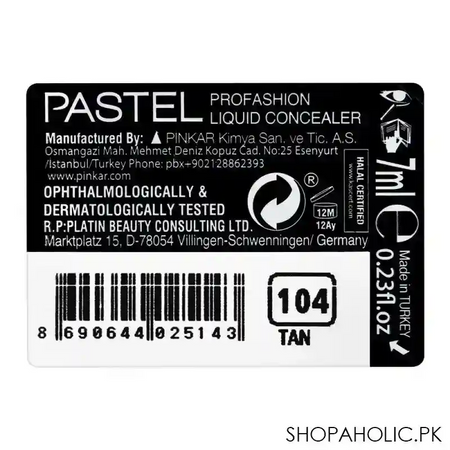 pastel pro fashion liquid concealer, 104 tan image4