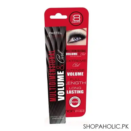 pastel pro fashion multi dimensional volume & curl mascara, long lasting image2