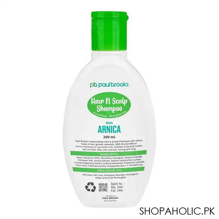 Paul Brooks Hair & Scalp Shampoo With Arnica, Parabens Free, 200ml - Image 3
