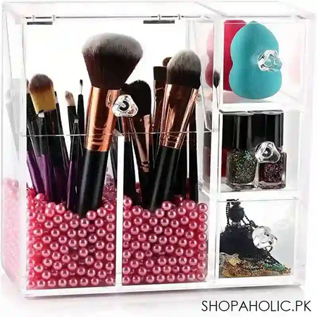 pearl acrylic makeup brushes holder image3