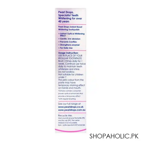 pearl drops daily whitening instant boost toothpaste, 50ml image4