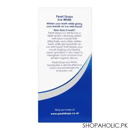 pearl drops ice white fresh mint boost toothpaste, 50ml image3