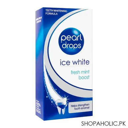 pearl drops ice white fresh mint boost toothpaste, 50ml main image