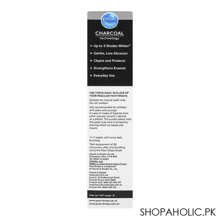 Pearl Drops Instant Natural Charcoal Protection Daily Whitening Toothpaste, 75ml - Image 4