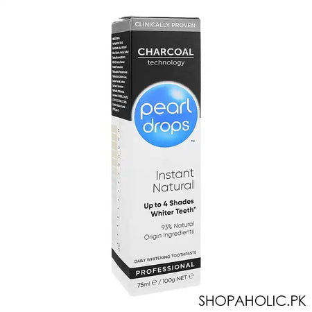 Pearl Drops Instant Natural Charcoal Protection Daily Whitening Toothpaste, 75ml - Main Image