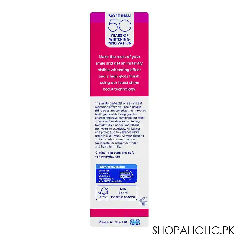 Pearl Drops Luminous Bright Shine Boost Complex Daily Whitening Toothpaste, 75ml - Image 5