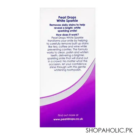 pearl drops white sparkle toothpaste, removes stains, 50ml image3