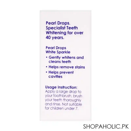 pearl drops white sparkle toothpaste, removes stains, 50ml image4