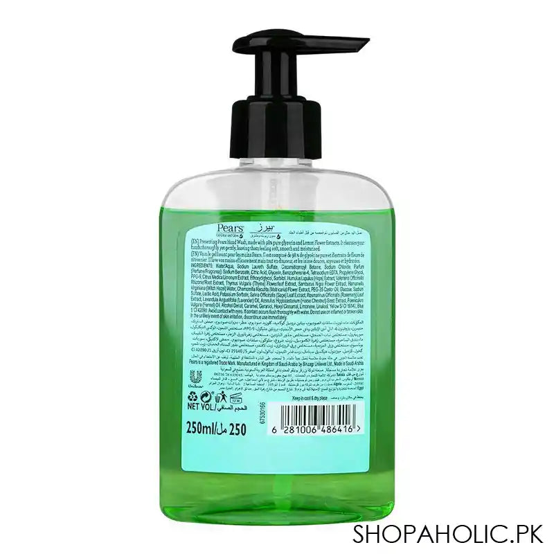 Pears Oil-Clear & Glow Hand Wash With 98% Pure Glycerin & Lemon Flower Extract, Soap Free, 250ml - Image 3