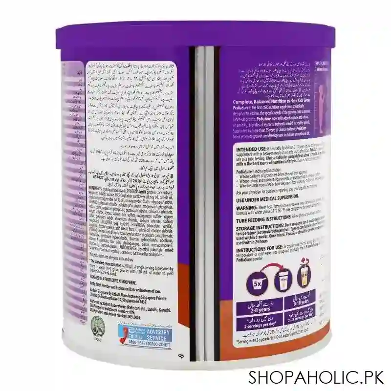 pediasure triplesure system, chocolate flavour, 400g image2