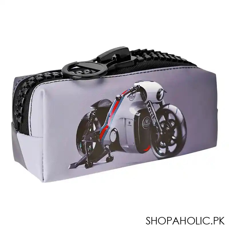 Pencil Pouch Bike, Grey, PP-042 - Image 2