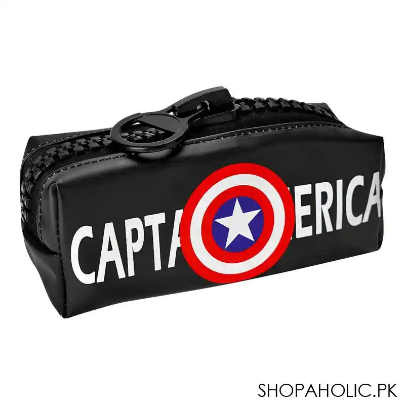 Pencil Pouch Captain America, Black, PP-045 - Image 2