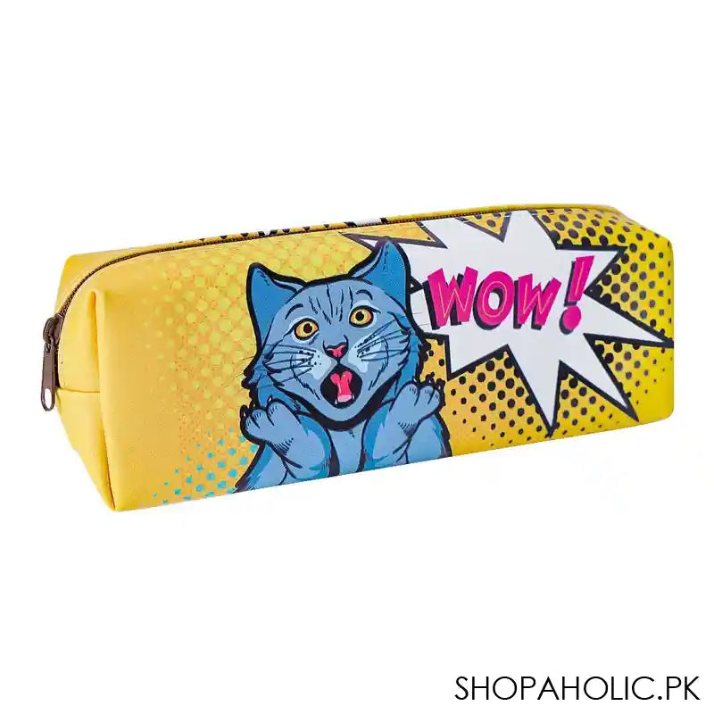 Pencil Pouch Meow Wow! Yellow, PP-001 - Main Image