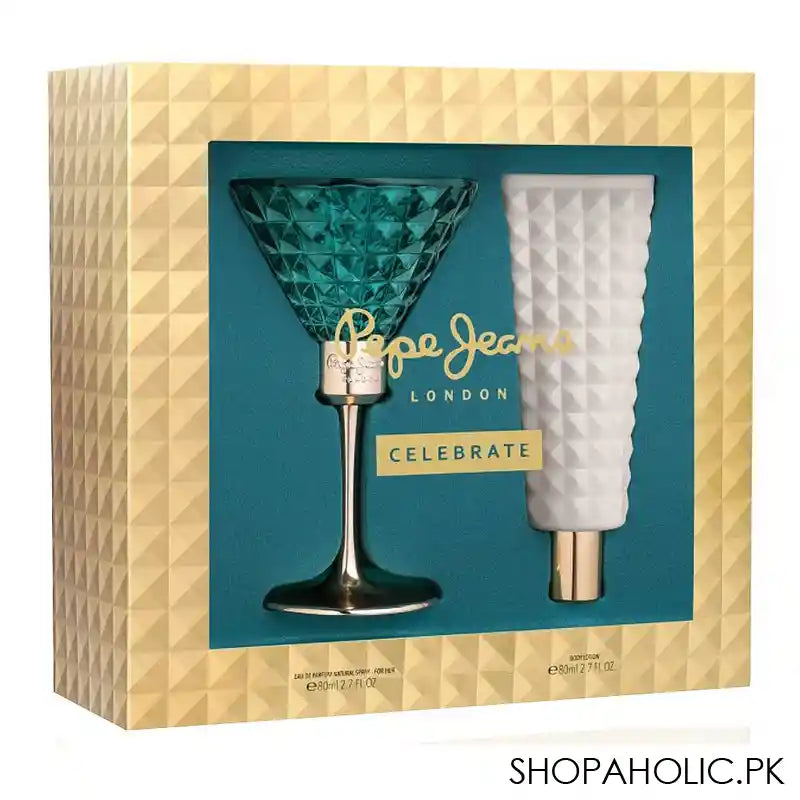 Pepe Jeans London Celebrate Set, For Women, Eau de Parfum Natural Spray 80ml+Body Lotion 80ml - Main Image