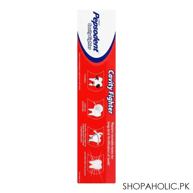 pepsodent cavity fighter toothpaste, 12hrs protection to prevent cavities, repairs invisible holes for long term fortification of teeth, 190g image2