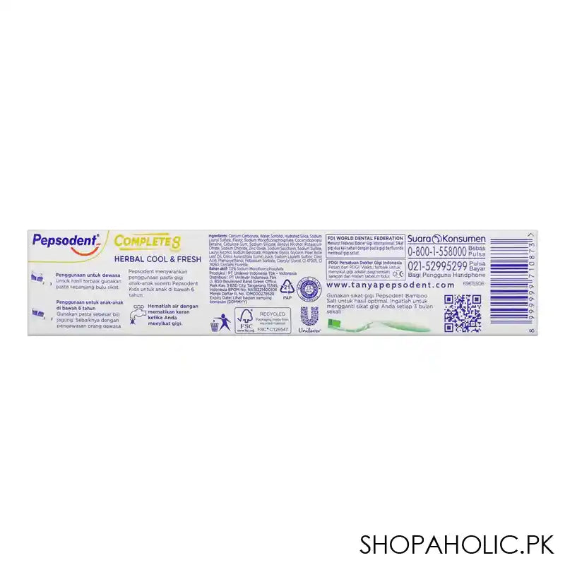 Pepsodent Complete 8 Action Herbal Toothpaste, 120g - Image 2
