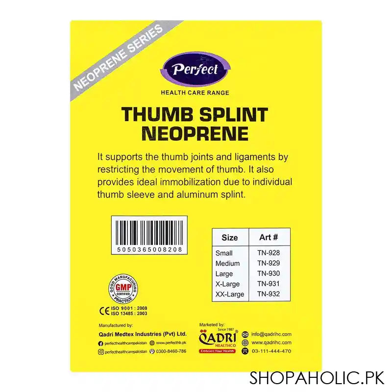 Perfect Thumb Splint Neoprene, Large - Image 3
