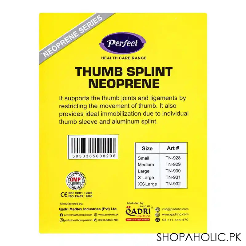 Perfect Thumb Splint Neoprene, Small - Image 3