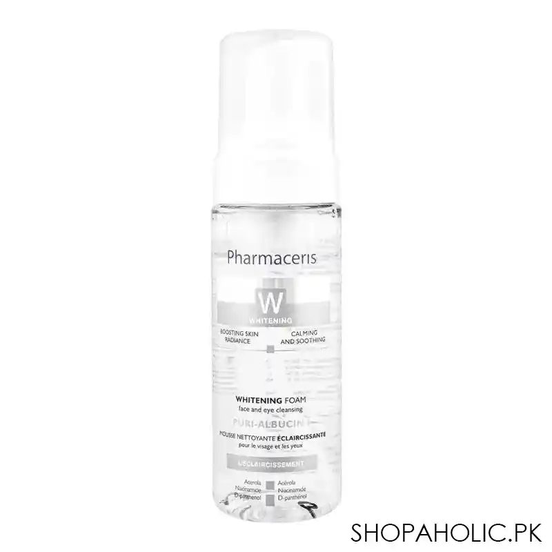 pharmaceris whitening foam cleanser, face & eye cleanser, 150ml main image