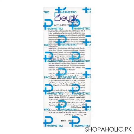 pharmetro beutik anti acne face wash, 100ml image2