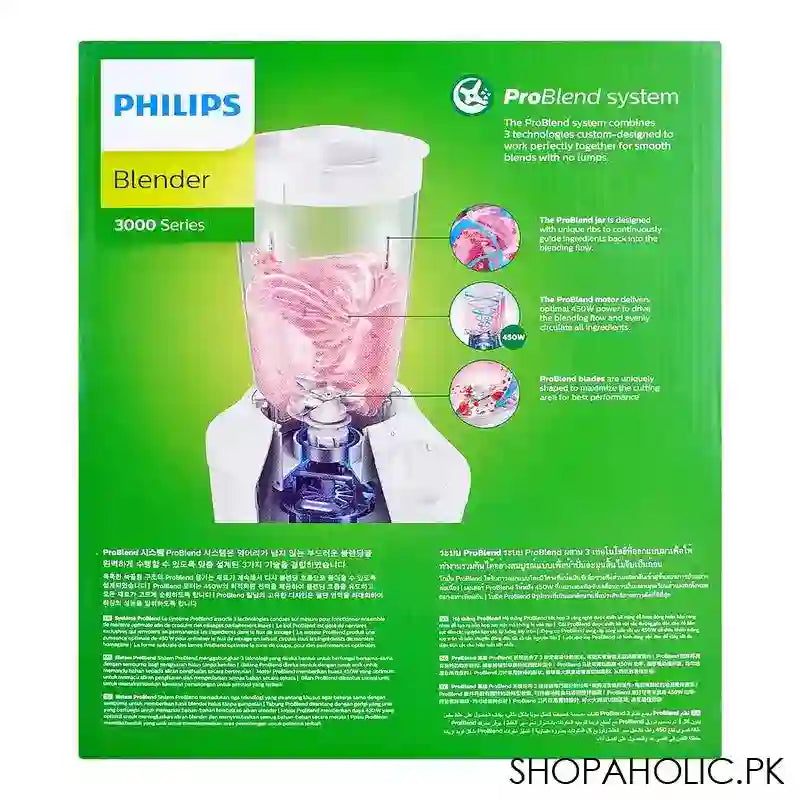 Philips 3000 Series Pro Blend System Blender, 450W, Plastic Jar, Blade Mill, Chopper, HR-2041/30 - Image 5