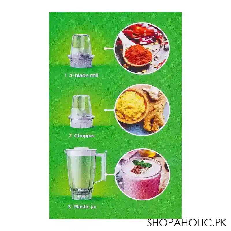 Philips 3000 Series Pro Blend System Blender, 450W, Plastic Jar, Blade Mill, Chopper, HR-2041/30 - Image 2