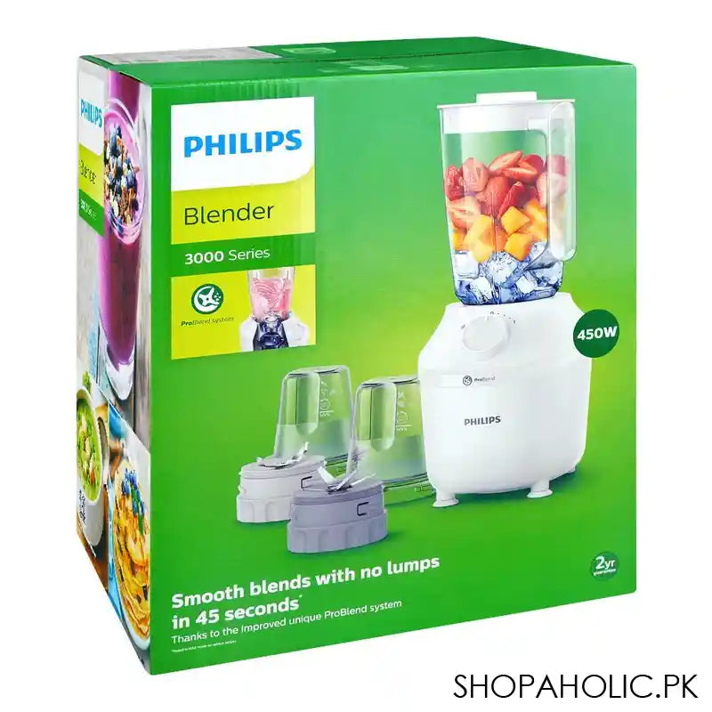 Philips 3000 Series Pro Blend System Blender, 450W, Plastic Jar, Blade Mill, Chopper, HR-2041/30 - Image 7