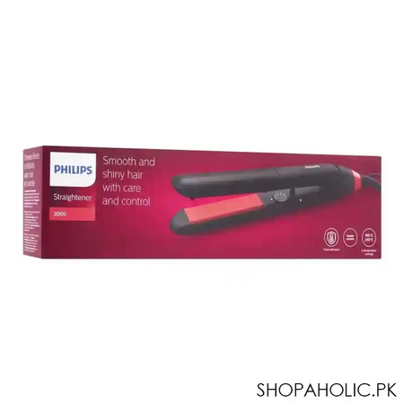 philips 3000 smooth and shiny hair with care & control straightener, bhs376/00 main image