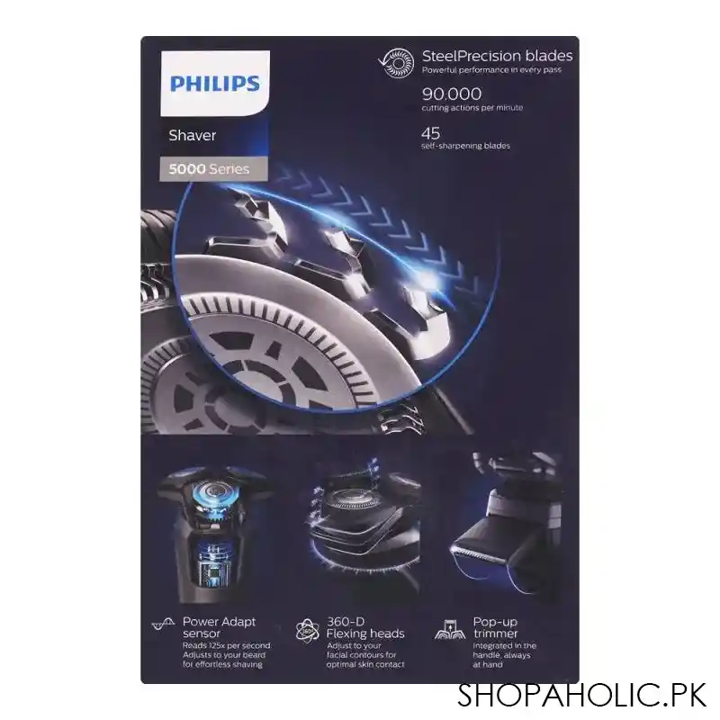 philips 5000 series skin iq wet & dry electric shaver, s 5582/20 image3