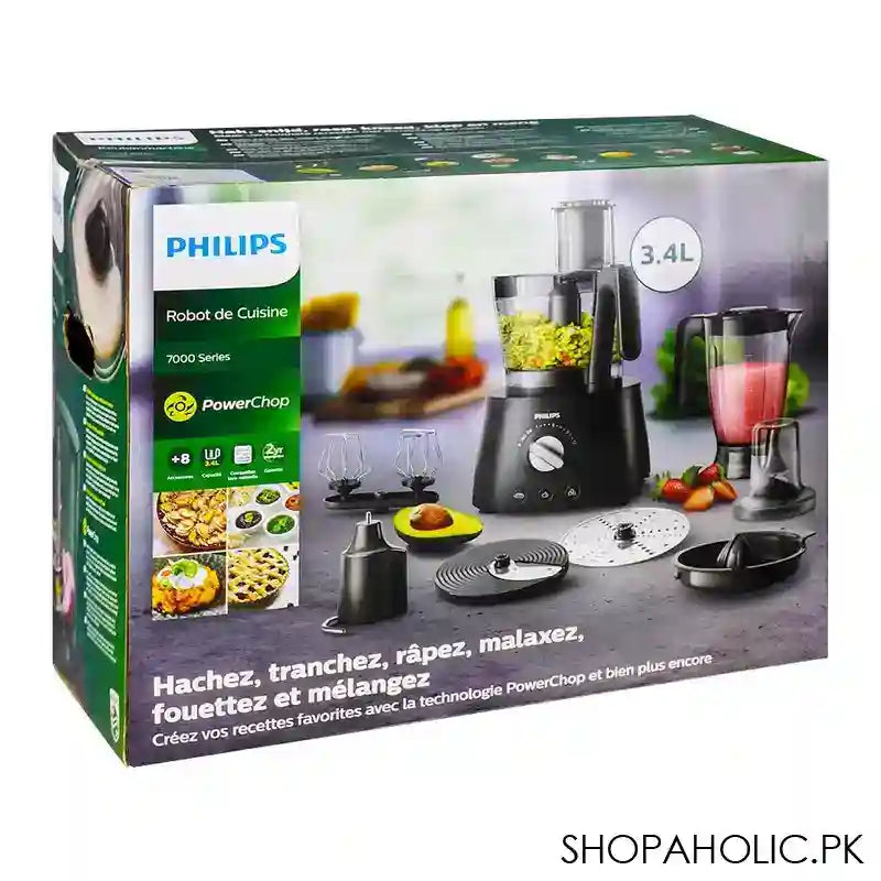 Philips 7000 Series Food Processor, 1300W, 3.4 Liter Bowl, 2.2 Liter Jug, +8 Accessories, HR7776/91 - Image 2