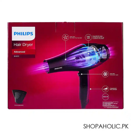 Philips Advanced Hair Dryer, 9mm Styling Nozzle, Ionic Care, 2100W, AC Motor, 130km/h, BHD272 - Image 3