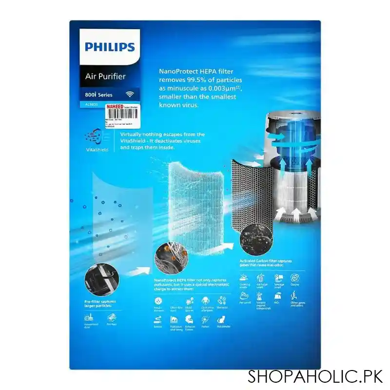 Buy Philips Air Purifier 800i Series, AC0850/20 in Pakistan – Shopaholic.pk