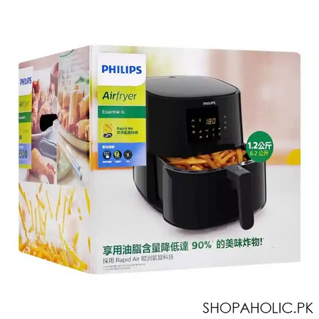 philips essential air fryer, 6.2 l, black, hd 9270 image3