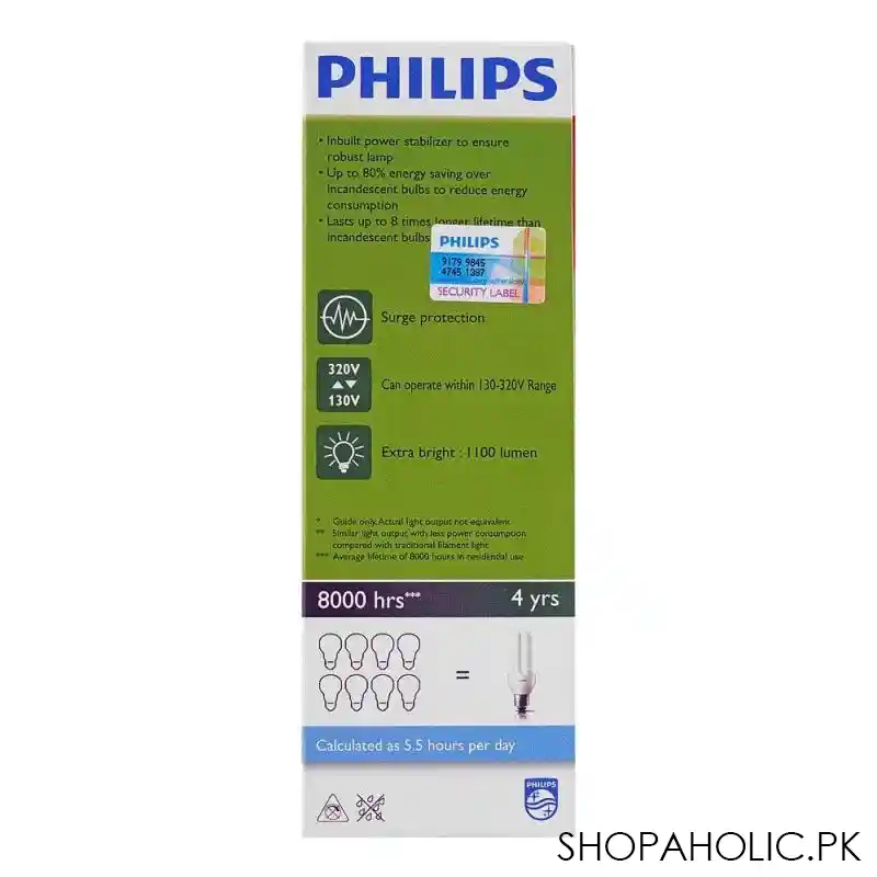 philips essential energy saver bulb, 18w, e27 cap, cool daylight image2