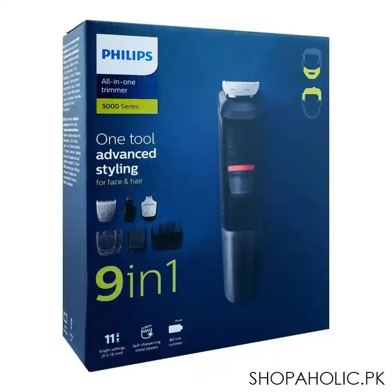 philips multigroom 9 tools trimmer, dual cut technology, mg5720 main image